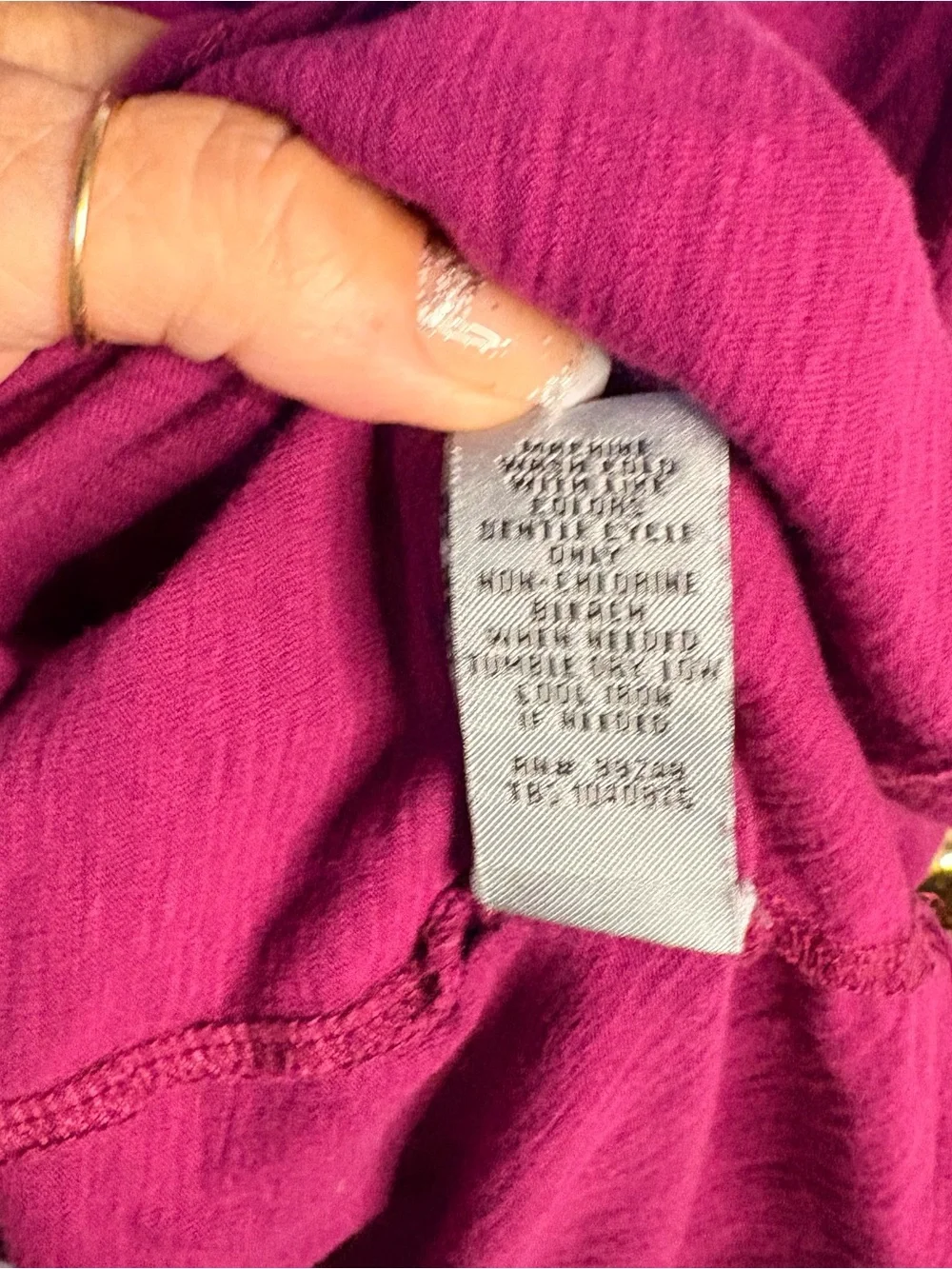 Catherine’s 4X Orchid Knit 100% Cotton V-Neck Eyelet Yoke Short Sleeve Top - Picture 5 of 7